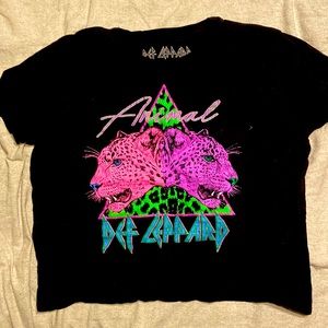DEF LEPPARD Neon cropped t-shirt